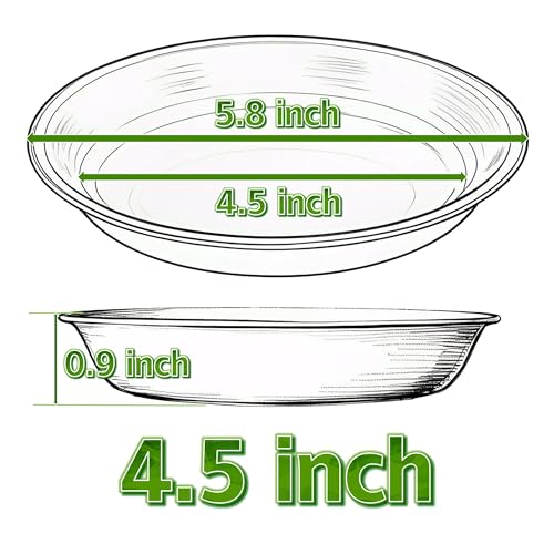 Plant Saucer Pot Tray 4 inch, 6 Packs Plastic Flower Planter Saucers and Drip Trays for Indoors Outdoors, Heavy Durable Plant Plate Water Catcher (Black) - view 2
