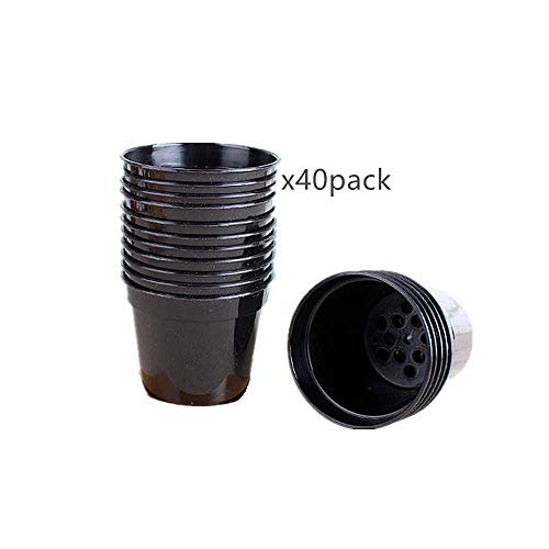 Round Succulents Plant Pots Drainage Hole, Set of 40 Mini Plant Pots 2.5" Wx2.25 H,Perfect for Plant Seeds,Seedling Nursery Transplanting Planter Container(Black) - view 4