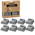 Corner Planter Feet – Pot Feet for Square & Rectangular Planter Boxes – Improves Drainage & Helps Protect Decks – UV-Stable Recyclable Plastic (8 Pack, Gray)