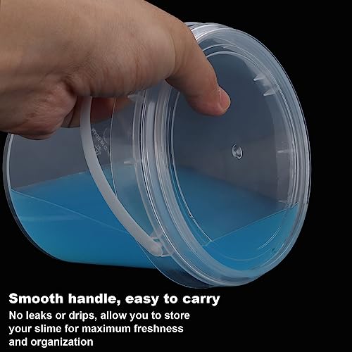 30 PCS 30 oz Slime Containers with Lids and Handles, Plastic 1000ml Storage Bucket Containers, Clear Slime Storage Case for Slime DIY Art Craft, Pigment, Small Tools, Part Material - view 4