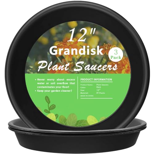 Plant Saucer 12 inch, Heavy Large Planter Durable Thicker Plastic Plant Trays for Indoors and Outdoor, Plant Saucer Drip Trays,Brown (12" - 3 Pack) - view 6