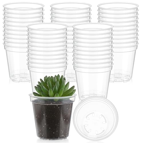 200 Pcs 2 Inch Black Mini Nursery Pots with Drainage Holes - view 8