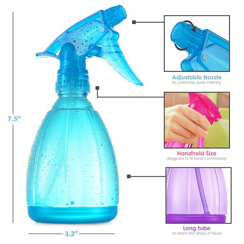 Plastic Spray Bottles - 12oz (3 Pack) Water Spray Bottle for Hair, Gardening, Grilling & Cleaning Solution - Empty Spray Bottles for Cat - Small Spray Bottle - view 2