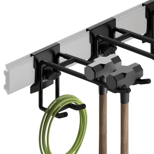 Garage Storage Hooks Compatible with Rubbermaid Fasttrack Rail System, Heavy Duty Double Prong Steel Utility Hooks for Garage Organization, Hose, Tools and Garden Equipment.(Hooks only) - view 5