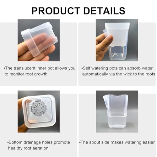 10 Pack 2.5 inch Clear self Watering pots for Indoor Plants - view 3
