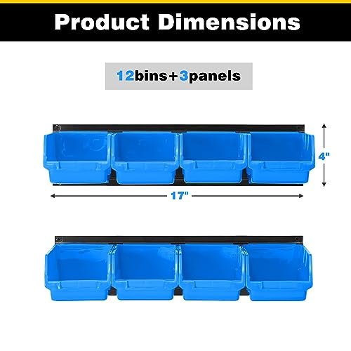 Wall Mounted Storage Bins, Plastic Hanging Storage Organizer Bins - view 2
