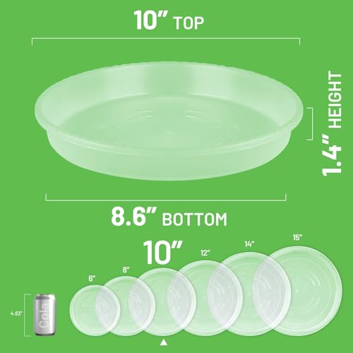 6-Pack Plastic Plant Saucers Tray for Indoor, 10 Inches, Clear - view 2