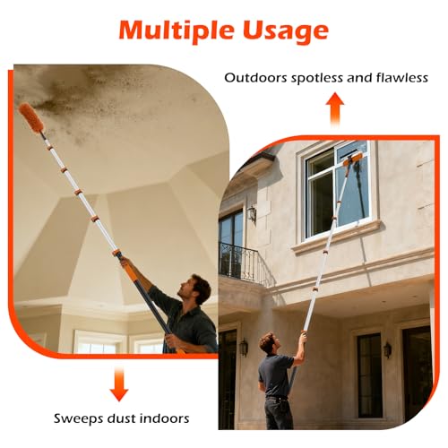 30FT Reach Telescoping Pole - 5 to 24FT Extension Pole, Portable Aluminum Telescoping Rod with Easy Flip Lock, Paint Roller Extension Poles for Paint Dusting, Window Cleaning - view 5