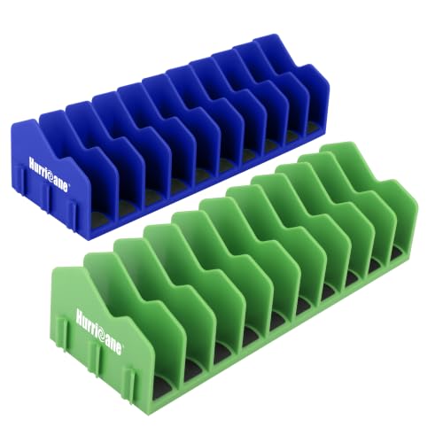 Pliers Organizer Rack with Non-Slip Rubber Base, Extendable Design, Blue and Green, 2 Pack