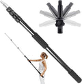 4-18FT Telescoping Extension Polewith Universal Twist-on Metal Tip, Black