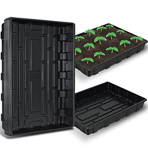 10 Pack Seed Trays, Reusable Plant Grow Trays, Ideal for Seed Starting, Microgreens, Indoor Gardening, and Greenhouse Plant Nurseries - No Drain Holes, 17.3" x 13"