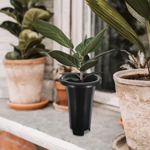 PP Nursery Pots 148mm Tall 10 Pack Black with Drainage Holes - view 6