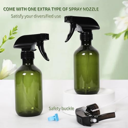 Cleaning Spray Bottles for Plants Misters for Inside, 2 Pack 10 oz Squirt, Water Spray Bottle Mist Sprayer, No Leak Hair Mister Empty with Adjustable Nozzle (Green) - view 2