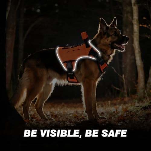 Orange Tactical Dog Harness for Large Dogs,No Pull Dog Harness - view 3