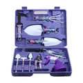 Garden Tools Set, 10 Pieces Gardening Tools with Floral Print, Ergonomic Handle Trowel Rake Weeder Pruner Shears Sprayer, Garden Hand Tools with Carrying Case Gardening Gifts for Women Father