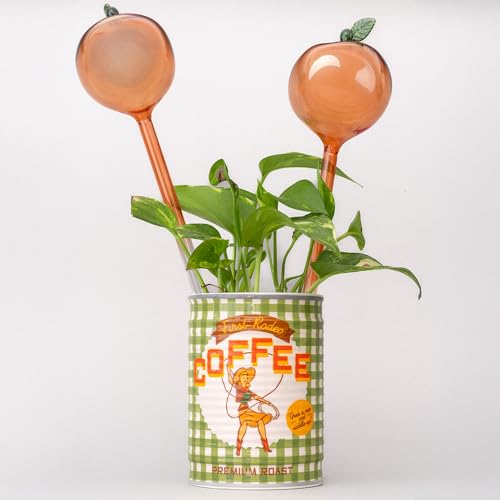 Glass Plant Watering Globes, Peaches - view 2