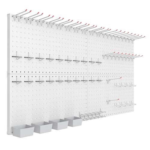 Garage Tools Organizer Boards Kit with Hooks, Grey