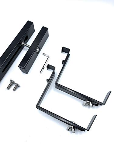 Universal Adjustable 20” Planter Box Bracket Kit Includes 2 Heavy Duty Bottom Adjustable 5.5 to 8.5” Brackets Holds up to 30” Long Planter Box for Vertical Spindled Deck Railings