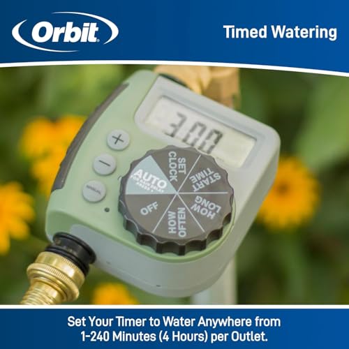 5-Pack (5 Total Timers) One Outlet Single-Dial Hose Faucet Timer - Easy Programmable - for Garden Watering System - LCD Hose Timer with Adjustable Watering Schedule - 62056 - view 5