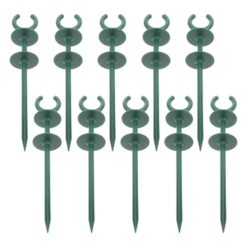 10PCS Garden Hose Guide Stakes, Green Plastic Holder Brackets