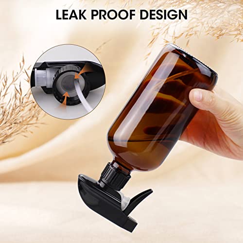 Amber Glass Spray Bottles, 16 oz Glass Spray Bottles for Cleaning Solutions and Essential Oils, Refillable Empty Spray Bottle with Adjustable Nozzles for Alcohol, Plant and Hair Care (1 Pack) - view 4