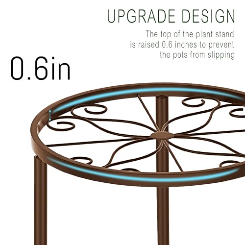 5-Pack Metal Plant Stands for Outdoor Indoor, Anti-Rust Iron Flower Pot Stand, Heavy Duty Plant Pot Shelf for Multiple Plant, Decoration Racks for Home, Patio & Garden - view 4