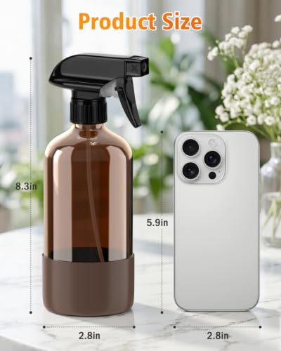Amber Glass Spray Bottles - 2 Pack 16 oz Spray Bottles for Cleaning, Hair - view 2