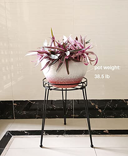 Midcentury Modern Metal Potted Plant Stand 18.7 inches Tall Flower Pot Holder Large Rustproof Iron Garden Container Heavy Duty Rack for Planter,Black (18.7 inches Tall Black) - view 5