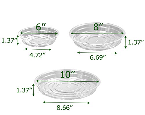 15 Pack(6 inch/8inch/10inch) Clear Plant Saucers Flower Pot Tray Excellent for Indoor & Outdoor Plants - view 2