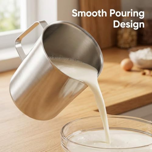 304 Stainless Steel Measuring Cup 64 OZ with OZ/ML Graduations, 8 Cup Kitchen Mixing Pitcher, Precision Engraved Markings, Container for Baking and Frothing, 2 Liter - view 6
