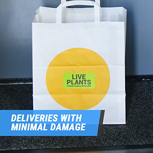 Live Plants Labels (4 x 2 Inch, Green - 300 Labels) - Please Handle with Care for Shipping & Handling Instructions, Warning/Caution Supplies & Shipping Plants Stickers - view 4