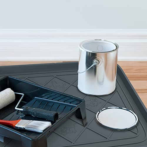 All Weather Indoor Outdoor Boot Mat with Raised Lip, Gray, 19.75" - view 6