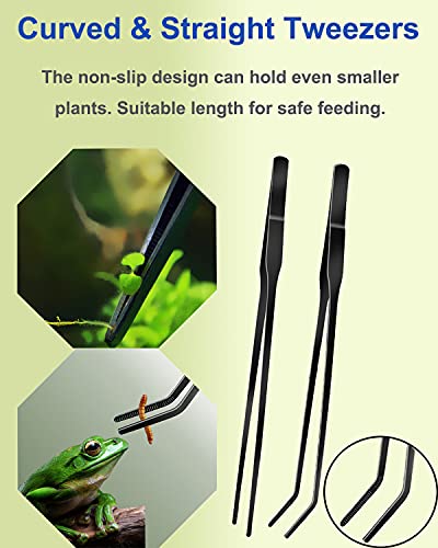 4Pcs Aquascaping Tools Kit, Long Stainless Steel Aquarium Plant Tools with Black Anti-rust Coating, Aquarium Tweezers, Scissors, and Scrapers for Aquascaping Cleaning（Magnetic Tool Holder） - view 4