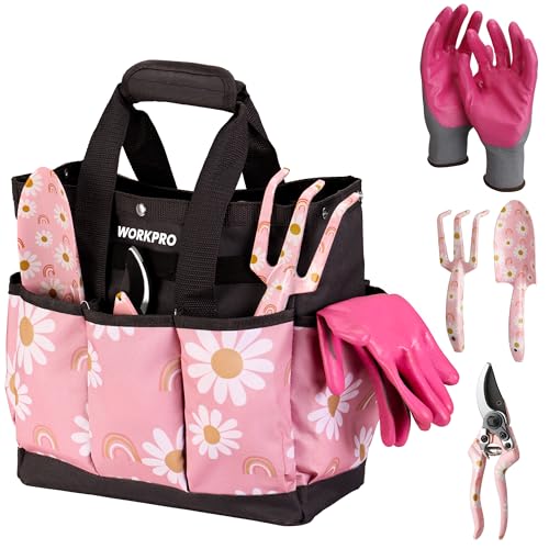5PCS Gardening Tools, Aluminum Heavy Duty Garden Tool Set with Bag