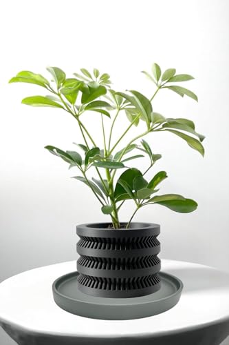 Ceramic Plant Saucer 4 Pack, 4.5 Inch Gray, Fits 4 Inch Pot Bases, Heavy Duty Glazed Drip Tray Catches Water for Indoor Outdoor Potted Plants - view 6