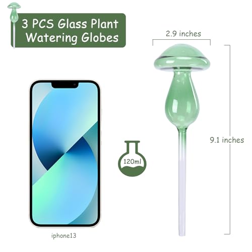 Mushroom Plant Watering Globes 3PCS Plant Watering Devices Glass - view 2