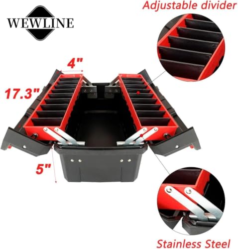 Tool Box Organizer 18.5" Tool Storage with Adjustable Compartment Portable Toolbox with Handle Perfect for Home Office Garge - view 3