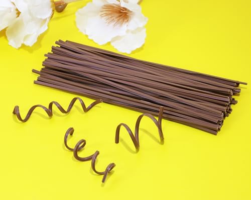 80pcs Plastic Twist Ties Plant Ties Reusable Bread Twist Ties Cake pop Ties Cable Ties Candy Ties for Bags 6 Inch (Brown) - view 3