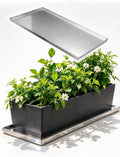 Durable Stainless Steel Drip Tray 36x8in - Rust-Resistant Plant Watering Tray with Raised Edges for Indoor/Outdoor Use, Easy to Clean, Perfect for Gardening & Plant Care