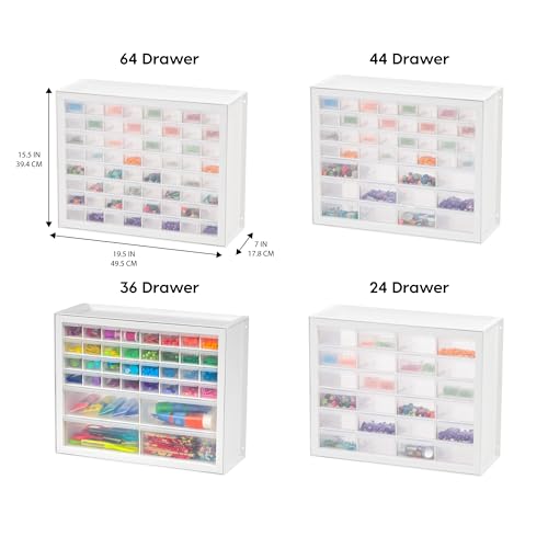 24-Drawer Plastic Storage Cabinet, Teacher Toolbox, White - view 4