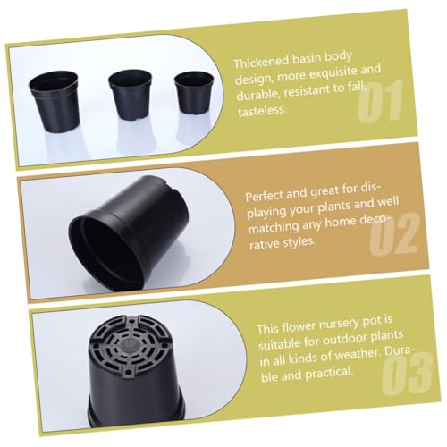20pcs Plastic Plant Nursery Pots for Seedling Propagation, Sturdy Gardening Containers, Medium Size Plastic Flower Pots for Indoor and Outdoor Use - view 5
