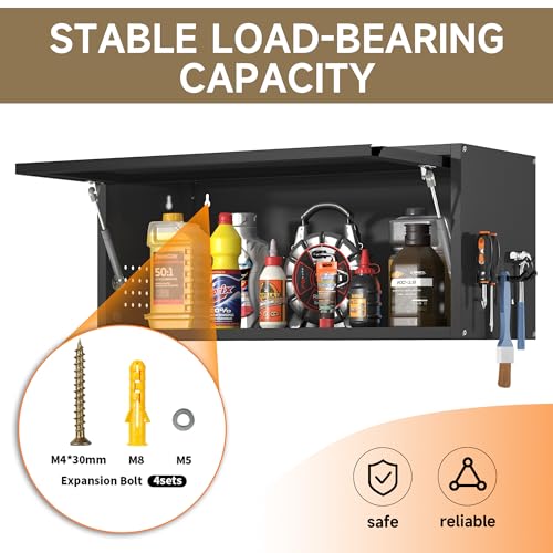 Metal Wall Cabinet, 12.6" H Garage Wall Cabinet with Up-Flip Door - view 6
