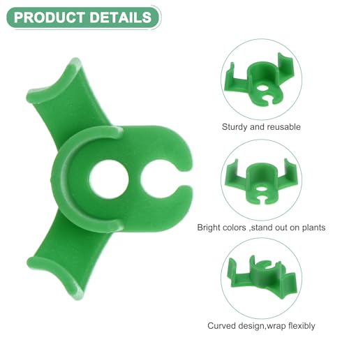 60-Pack Plant Bender, 1.4x1 Inch 90 Degree Adjustable Plant Training Clips Plant Stem Low Stress Plant Branch Trainer Clips for Plant Gardening/Flowers/Climbing Plants[Green] - view 2