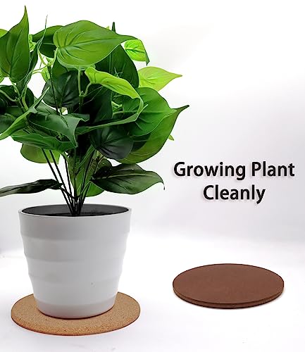 Cork Plant Coasters, Double Layers, 3 Sizes (4/6/8 Inch), 10 Pcs - view 6