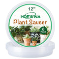 Plant Saucer Tray, 6 Pack 12 Inch Plastic Plant Saucers for Indoor Outdoor