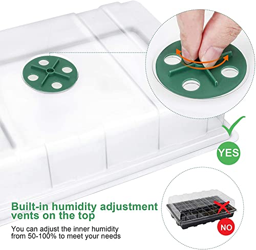 5 Pack Seed Starter Tray, 200Cell Mini Propagator Greenhouse Grow Kit - view 6