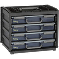 136242 Portable Handy Box + 4 A4 Assorters, Black/Blue