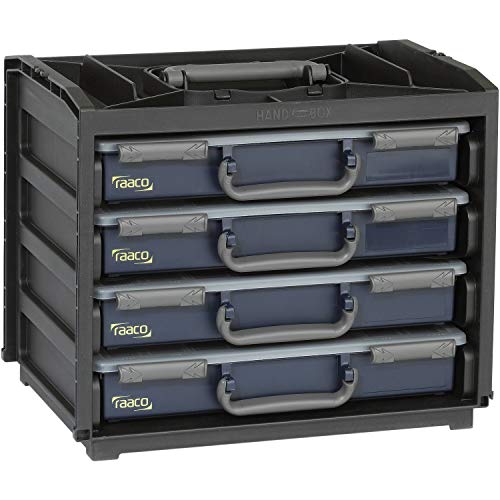 136242 Portable Handy Box + 4 A4 Assorters, Black/Blue