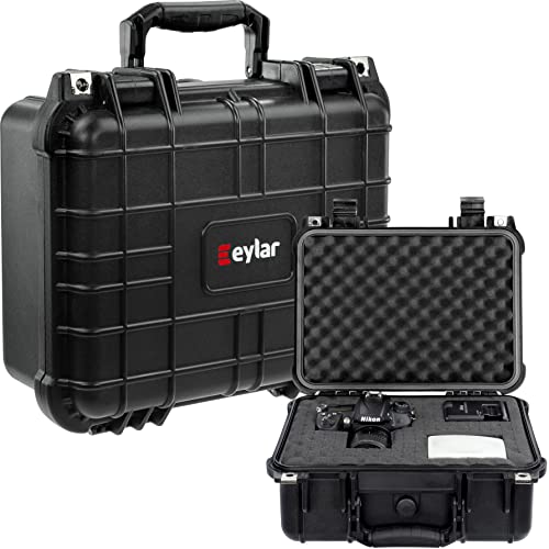 13" Protective Hard Camera Case, IP67 Waterproof & Shockproof for Gear, Audio & Video Equipment, Drones, and Tools with Customizable Foam, TSA Approved, 13.37 Inch x 11.62 Inch x 6 Inch (Black)