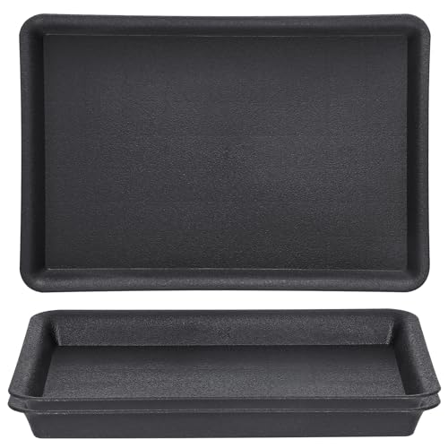 3 Packs Plant Saucers Rectangular, 15x11x1.2 Inch Heavy Plastic Plant Saucer Drip Tray, Flower Pot Tray for Indoors Outdoor Plant Pots, Thick Drip Tray for Garden Potted Water Drips and Soil
